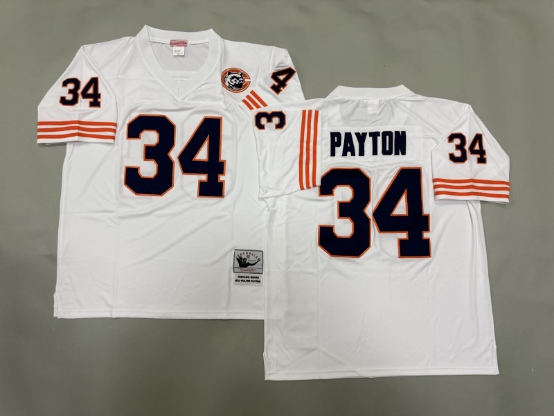 Men 2025 Nike Chicago Bears #34 Payton white Throwback Limited NFL Jersey style 001